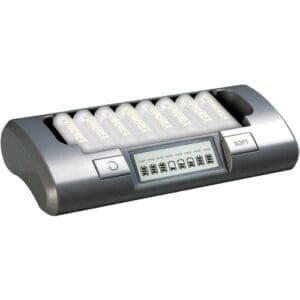 AA battery charger on white background