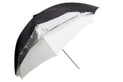 Studio umbrella with black exterior and white or silver interior